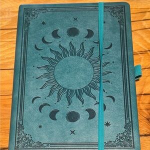 Teal Sun and Moon Leather Password Notebook - brand new!